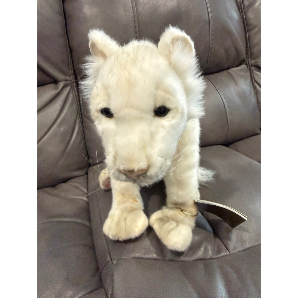 Hansa White Lion Cub Floppy Plush Portrait of Nature Handcrafted Art 5237 NWT